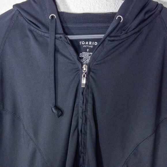 Torrid Active Womens Hoodie Softcore Athleisure Utility Mesh Panel Zip Black 2XL - Picture 3 of 9